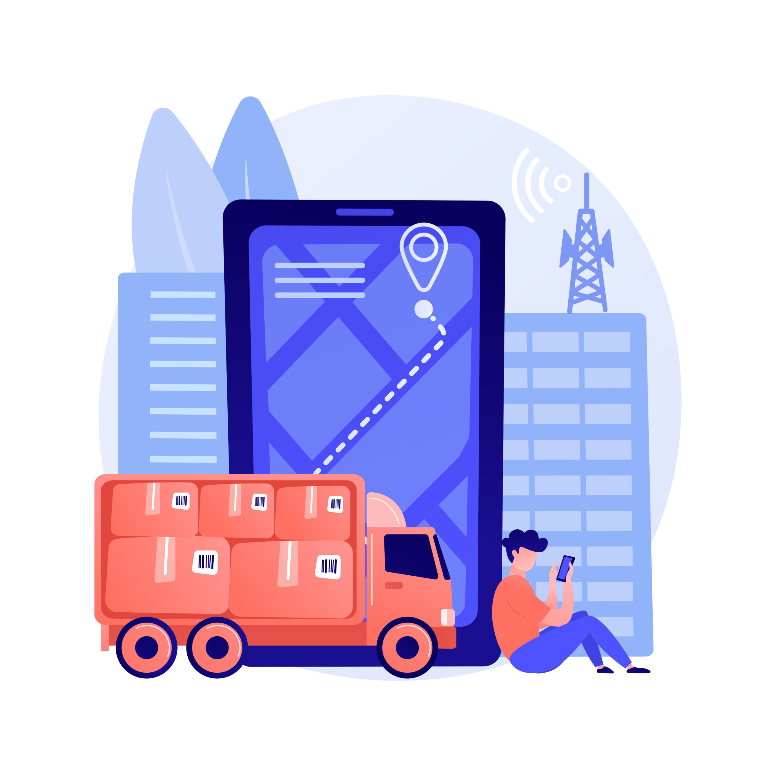 Post service tracking abstract concept vector illustration. Parcel monitor, track and trace your shipment, package tracking number, express delivery, online shopping, mail box abstract metaphor.